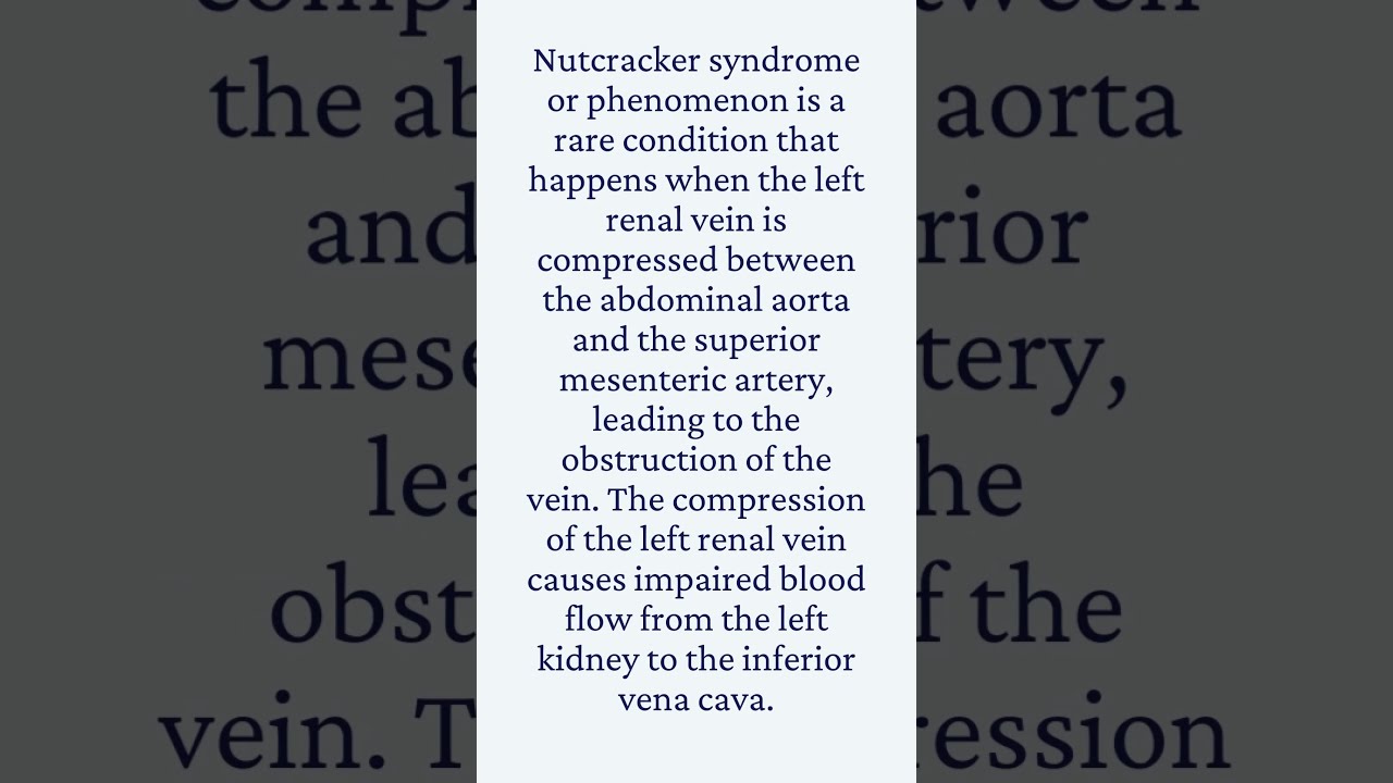 What Is Nutcracker Syndrome Shorts