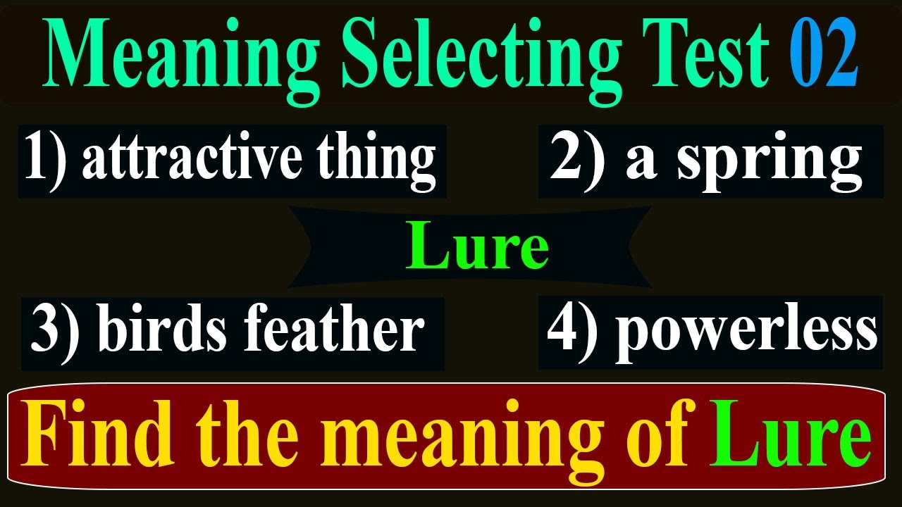 Meaning Selection Test Part 02 Home Of English YouTube