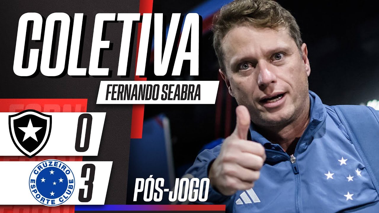 BOTAFOGO 0 X 3 CRUZEIRO - Pós-jogo com a coletiva de Fernando Seabra ...