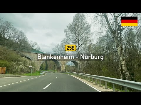 Driving in Germany: Bundesstraße B258 from Blankenheim to Nürburg (B257)