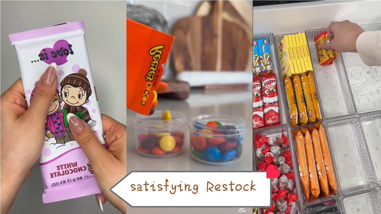 [ASMR] Snack Restocks | Kitchen Restock | Satisfying and organizing ...