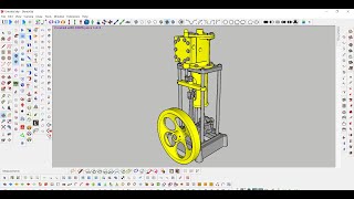 A MODEL OF A SIMPLE VERTICAL STEAM ENGINE IN SKETCHUP