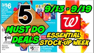 5 MUST DO WALGREENS DEALS (9/13 - 9/19) | ESSENTIAL STOCK-UP ITEMS!