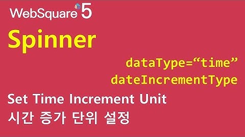 Spinner - dateIncrementType & dataType="time" | Spinner | WebSquare5 - Quick Guide