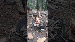 Grilling up some tri-tip burgers today at camp  😋 #offgrid #cleanliving #beef #tritip #bbq
