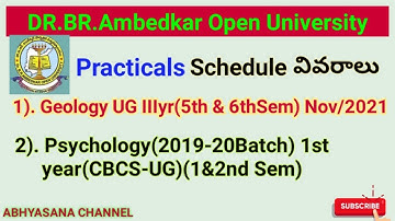 DR.B.R.AMBEDKAR OPEN UNIVERSITY // UG GEOLOGY III Yr (5&6 Sem)& PSYCHOLOGY I Yr (1&2 Sem) PRACTICALS