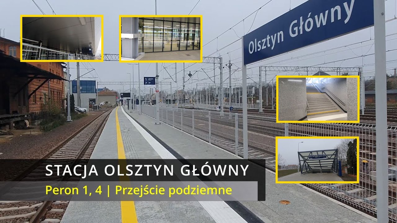 Dworzec Olsztyn Główny | Spacer Peronami 1, 4 i przejściem podziemnym | Wnętrze dworca
