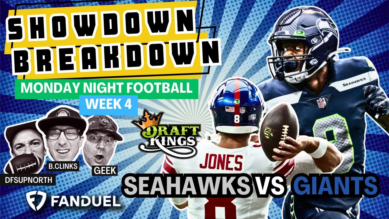 Monday Night Football DraftKings Picks: NFL DFS lineup advice for Week 4  Seahawks-Giants Showdown tournaments