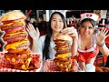 Heart Attack Grill SEXTUPLE 6X6 Bypass Burger Challenge!! Girl Eats 6X6 Giant Burger - Mukbang