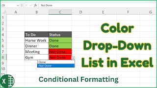 How to Color Drop Down List in Excel | Conditional Formatting