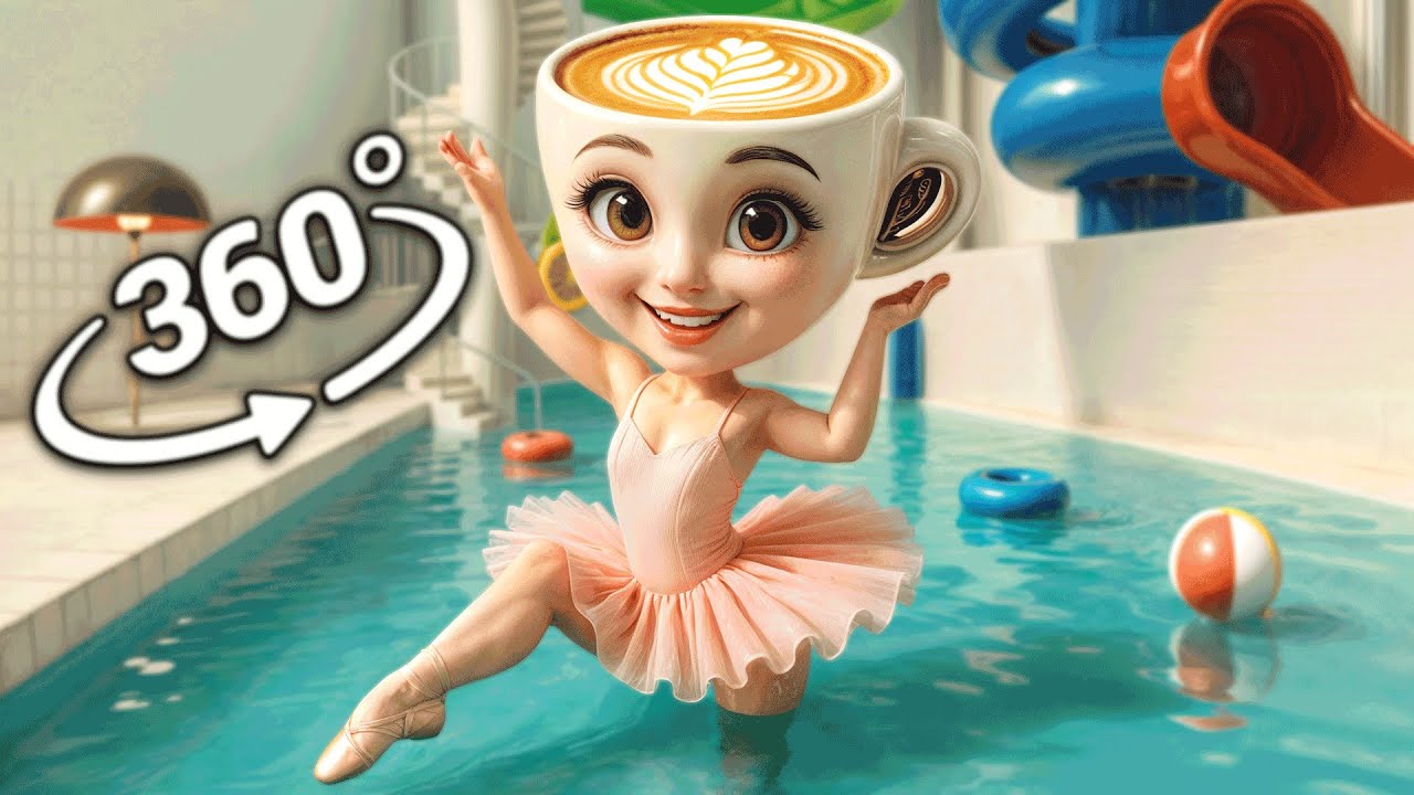 Ballerina Cappuccina Backrooms Waterpark (Found Footage) | 360° VR