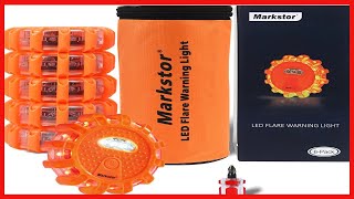 Markstor 6-Pack LED Road Flare Car Emergency Kit,Magnetic Base & Hook Road Flares Safety Light