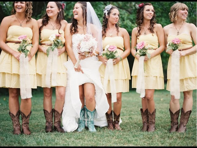 yellow bridesmaid dresses with cowboy boots yellow bridesmaid dresses with cowboy boots