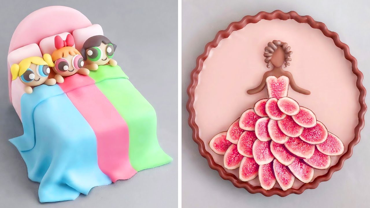 Wunderschönes Tutorial zum Dekorieren einer Elsa- und Anna-Eiskönigin-Torte 💃❄️ Yummy Princess Cake