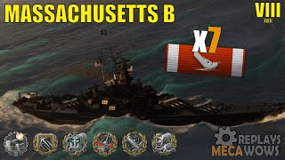 Massachusetts B 7 Kills &amp; 147k Damage | World of Warships Gameplay