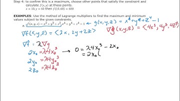 MATH264 Section 4.8 - Lagrange Multipliers