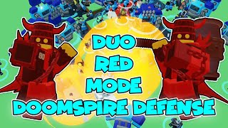 NO COMMANDER! HOW TO DUO HARD MODE In Doomspire Defense | ROBLOX