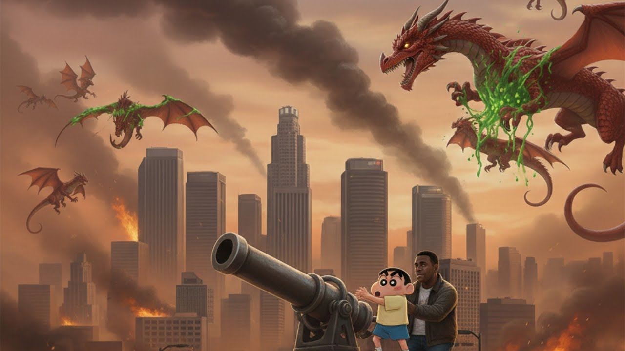 ড্রাগনের শহরে আক্রমণ | Franklin shinchan chop save city Gta v bangle gameplay cartoon