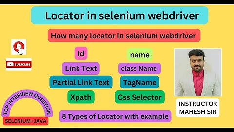 Locators in selenium webdriver with examples | Types of Locators ID,Name,ClassName, LinkText,xpath