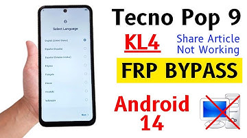 Tecno Pop 9 (KL4) Frp Bypass Without Pc | WiFi Nearby Share Method Not Open | Tecno Pop 9 Frp Unlock