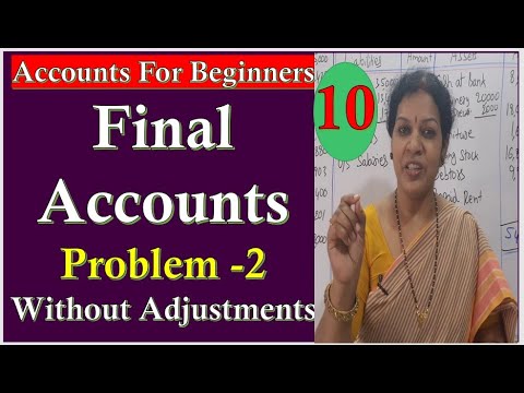 32. " Final  Accounts Problem -2"      Without Adjustments