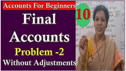32. " Final  Accounts Problem -2"      Without Adjustments