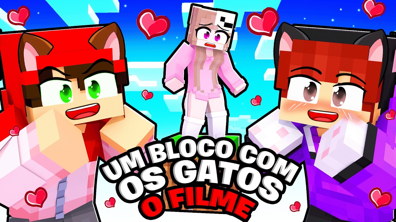 O FILME - GATINHOS APAIXONADOS em UM BLOCO no MINECRAFT!