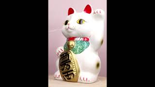 Ebros Japanese Luck and Fortune White Cat Maneki Neko Coin Bank Ceramic 9.5"H