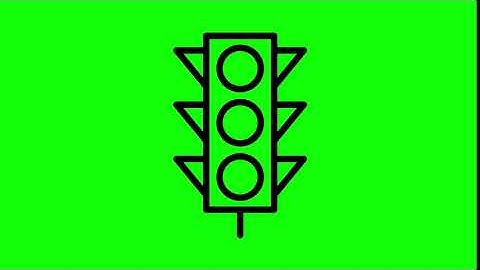 Animated Light Signals Icon on Green Screen With Pop-up Sound