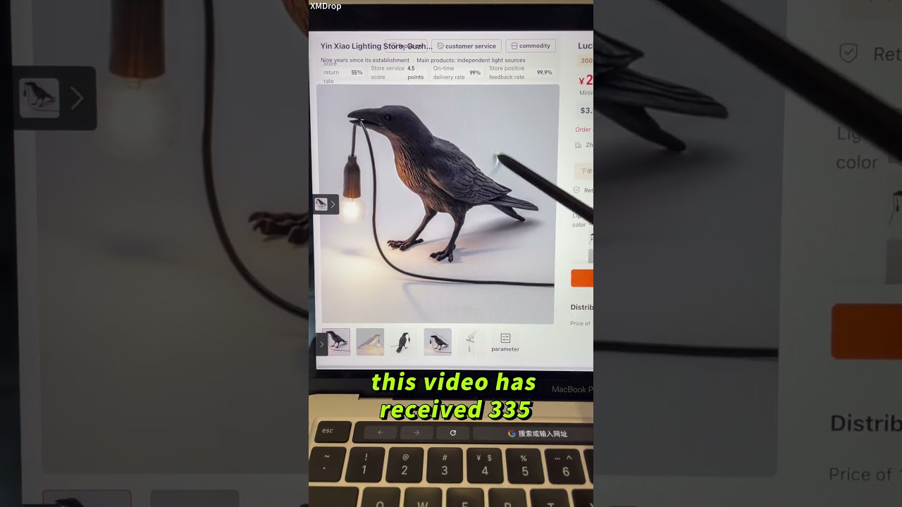 Эта настольная лампа в виде счастливой птички — очень популярный товар для дропшиппинга. 