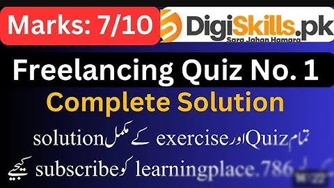 Freelancing Quiz 1 || Digiskill #lms #digiskills #batch6 #hishamsarwar