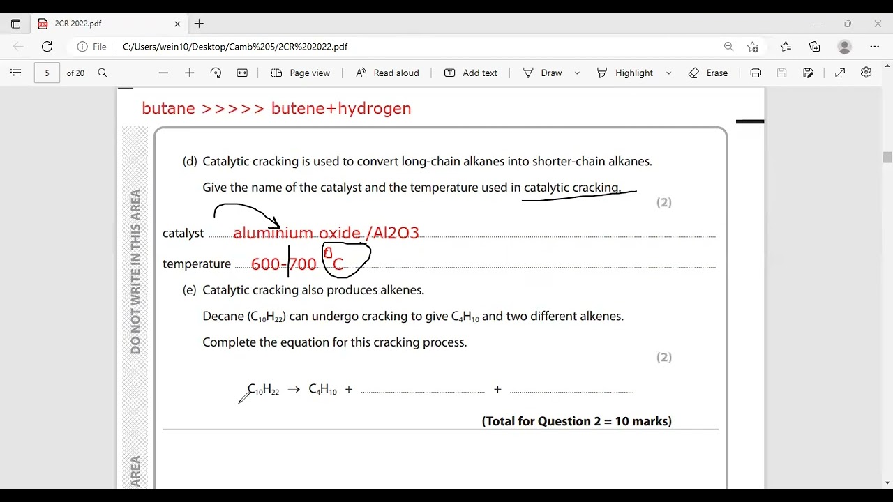 IGCSE Chemistry Edexcel Jan2022 Paper 2CR