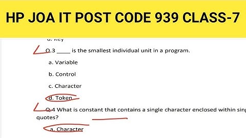 HPSSC JOA IT 939 CLASS-7 || C++ Language Questions