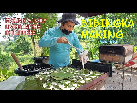 Making a daily living in the Philippines   BIBINGKA MAKING