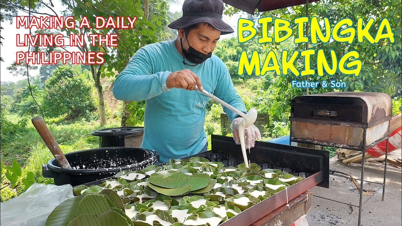 Making a daily living in the Philippines   BIBINGKA MAKING