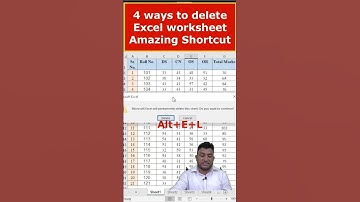 How to delete a excel worksheet?4 Different ways to delete worksheet.#excel #shorts #exceltips