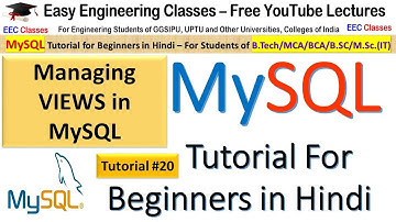 MySQL Tutorial #20 in Hindi: VIEWS in MySQL - Create View, With Check Option, Manage Views