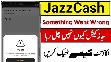 Something Went Wrong we are trying to Fix the problem | JazzCash app payment not transfer