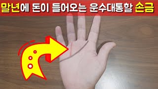 말년에 돈이 저절로 들어오는 운수대통 손금. 성공선으로 알아보기