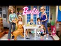 Barbie New Dollhouse Family Morning & Evening Routine