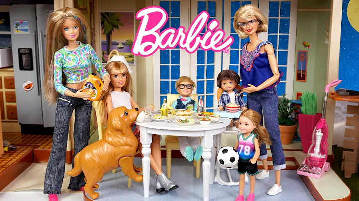 Barbie New Dollhouse Family Morning & Evening Rout...