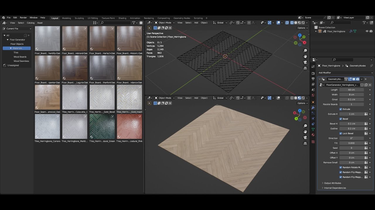 Floor Generator Herringbone | BLENDER - YouTube