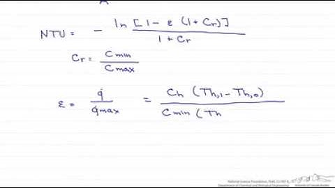 NTU Effectiveness Parallel Flow Heat Exchanger