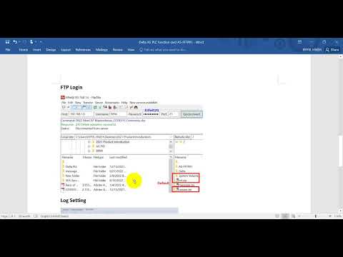 Delta AS PLC function card AS-FFTP01 FTP n Log