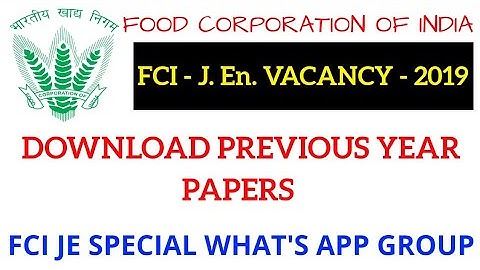FCI JE PREVIOUS YEAR PAPERS
