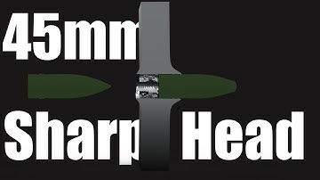 45mm Sharp Head AP Shot 730m/s VS  50mm 6061 Plate - Ballistic Simulation - Kinetic Energy Impact