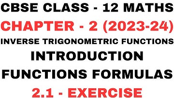 Introduction Formula l Chapter2 Inverse Trigonometric Functions l Class12th Maths l NEW NCERT2023-24