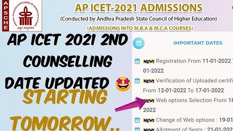 AP ICET 2021 2nd Counselling Dates updated🤩//AP ICET 2021 2nd Counselling starting tomorrow
