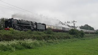 Brit in The Rain | 70000 'Britannia' Whistling Through Penkridge at Speed on Loaded Test Run, 5P55