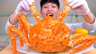 SUB 싱싱한 대왕킹크랩 먹방🦀킹크랩 첫먹방 도전기🥲Fresh king crab With Cheese Sauce MuKBang~!!